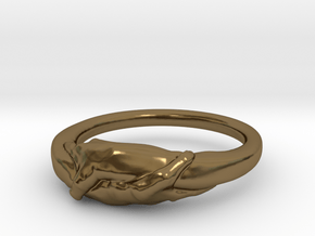 Rome Handshake Ring Size(US)-10 (19.84 MM) in Polished Bronze