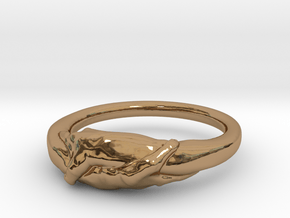 Rome Handshake Ring Size(US)-10 (19.84 MM) in Polished Brass