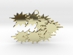 Stars Stream Conglomerating , Pendant. in 18k Gold Plated Brass