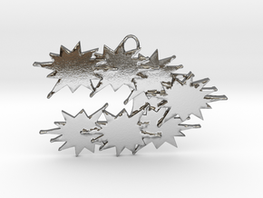 Stars Stream Conglomerating , Pendant. in Polished Silver