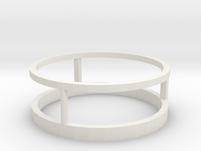 Three way ring 19mm in White Natural Versatile Plastic