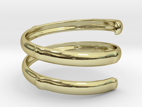 Bamboo ring(Japan 10,USA 5.5,Britain K) in 18k Gold Plated Brass