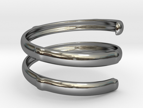 Bamboo ring(Japan 10,USA 5.5,Britain K) in Fine Detail Polished Silver