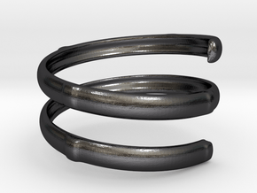 Bamboo ring(Japan 10,USA 5.5,Britain K) in Polished and Bronzed Black Steel