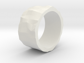 Stone age ring - size 6 US in White Natural Versatile Plastic