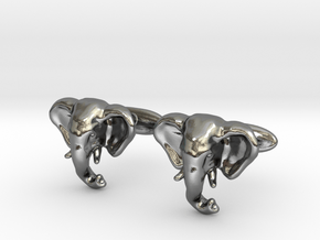 Elephant Cufflinks in Polished Silver