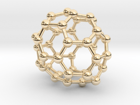 0259 Fullerene C42-38 c2 in 14k Gold Plated Brass