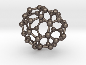 0260 Fullerene C42-39 c1 in Polished Bronzed Silver Steel