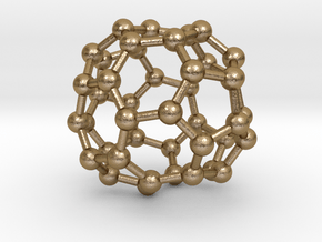 0262 Fullerene C42-41 c2 in Polished Gold Steel