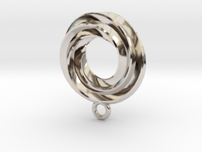 Triple Spiral Pendant in Rhodium Plated Brass
