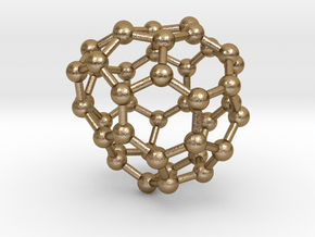 0264 Fullerene C42-43 c2 in Polished Gold Steel