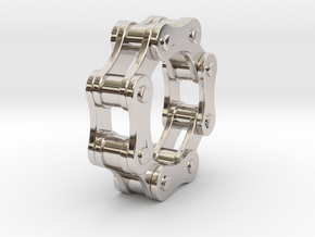 Violetta L. - Bicycle Chain Ring in Rhodium Plated Brass: 9 / 59