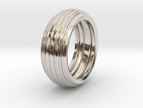 Speedy - Tire Ring in Rhodium Plated Brass: 9.75 / 60.875