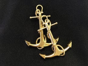 Anchor Earrings in Polished Brass
