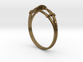 Torsades - A Triple Twisted Ring in Natural Bronze