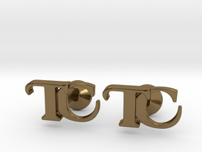 Monogram Cufflinks TC in Polished Bronze