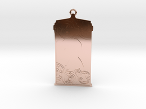 TARDIS Pendant with Ten in 14k Rose Gold Plated Brass