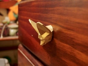 Fennec Fox Drawer Handle in White Natural Versatile Plastic