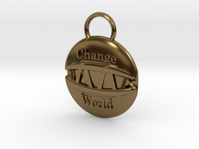 Change the world in Polished Bronze