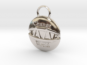 Change the world in Rhodium Plated Brass