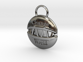 Change the world in Fine Detail Polished Silver