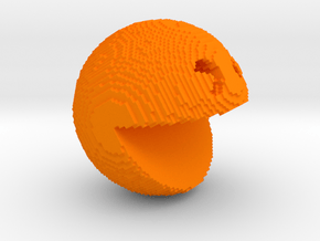 Pacman pixelated from 'PIXELS 2015' movie in Orange Processed Versatile Plastic