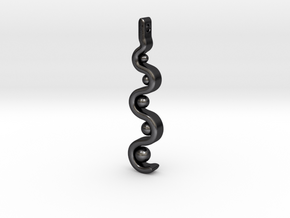 Swirl Pendant in Polished and Bronzed Black Steel