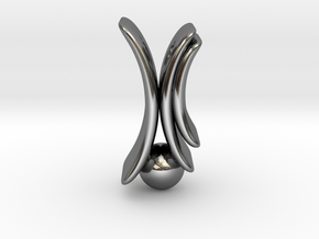  X Pendant  in Fine Detail Polished Silver