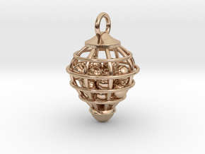 Cage Pendant in 14k Rose Gold Plated Brass