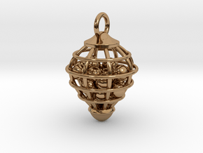 Cage Pendant in Polished Brass