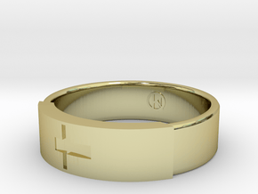 Ring with jesus in 18k Gold Plated Brass