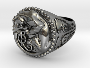 Panther Ring 11.4 in Polished Silver