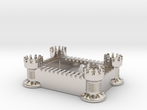 Castle (All Materials) in Rhodium Plated Brass