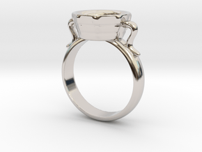 Agape Ring in Rhodium Plated Brass: 8 / 56.75