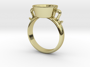 New Agape Ring, Size 8 in 18k Gold Plated Brass