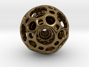 Dodecahedron Nested Sphere ( Large ) in Polished Bronze