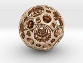Dodecahedron Nested Sphere ( Large ) in 14k Rose Gold Plated Brass