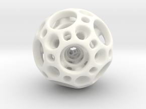 Dodecahedron Nested Sphere ( Large ) in White Processed Versatile Plastic