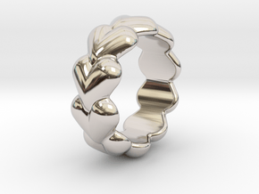 Heart Ring 14 - Italian Size 14 in Platinum