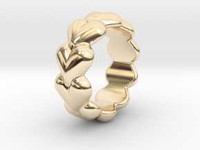 Heart Ring 14 - Italian Size 14 in 14k Gold Plated Brass