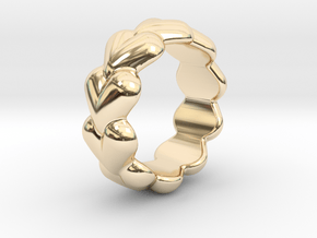 Heart Ring 15 - Italian Size 15 in 14k Gold Plated Brass