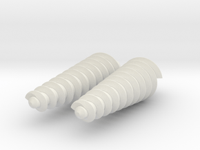 Two Twisty Drills in White Natural Versatile Plastic
