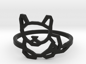 Petite Cat Ring in Black Natural Versatile Plastic: 8 / 56.75