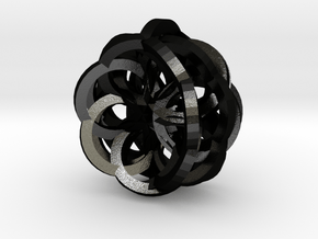 Flower Pendant in Matte Black Steel