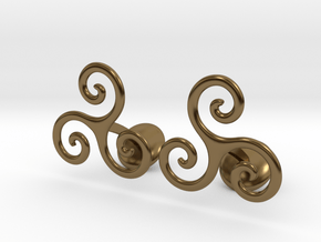  Celtic Spiral Cufflinks in Polished Bronze