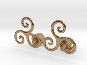  Celtic Spiral Cufflinks in Polished Brass