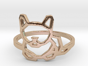 Petite Cat Ring in 14k Rose Gold Plated Brass: 6 / 51.5
