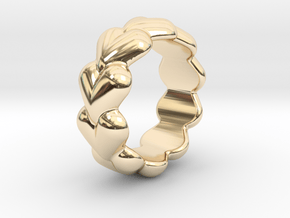 Heart Ring 19 - Italian Size 19 in 14k Gold Plated Brass