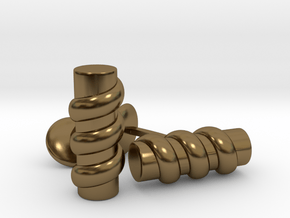 Column Cufflinks in Polished Bronze