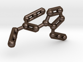 Azidoazide Azide Molecule Necklace in Polished Bronze Steel